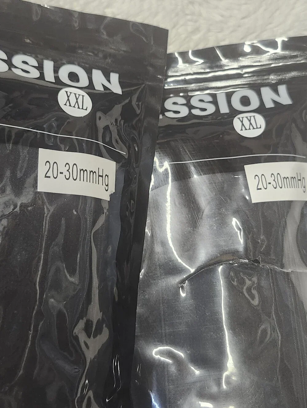 Compression Socks Stockings Thigh High Women Men 20-30 mmHG XXL Black 2 Pairs